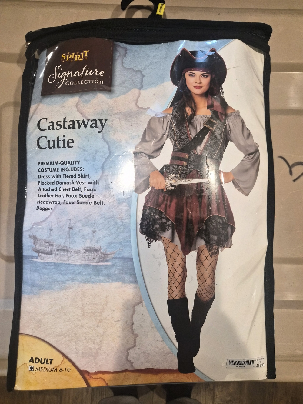 Spirit Signature Castaway Cutie Women's Pirate Costume - Maroon and Gray